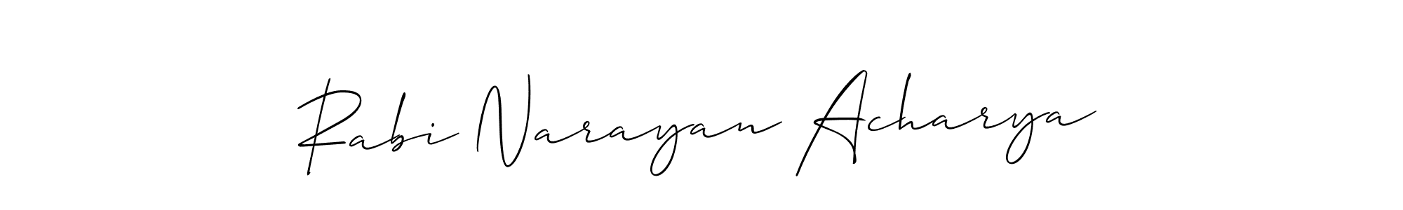 Use a signature maker to create a handwritten signature online. With this signature software, you can design (Allison_Script) your own signature for name Rabi Narayan Acharya. Rabi Narayan Acharya signature style 2 images and pictures png