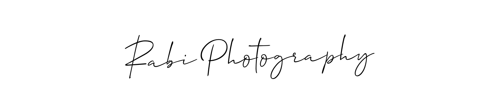 Also we have Rabi Photography name is the best signature style. Create professional handwritten signature collection using Allison_Script autograph style. Rabi Photography signature style 2 images and pictures png