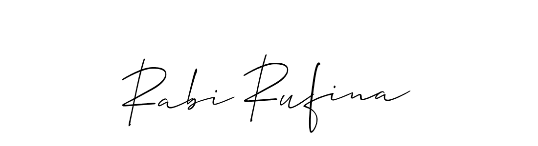 You should practise on your own different ways (Allison_Script) to write your name (Rabi Rufina) in signature. don't let someone else do it for you. Rabi Rufina signature style 2 images and pictures png