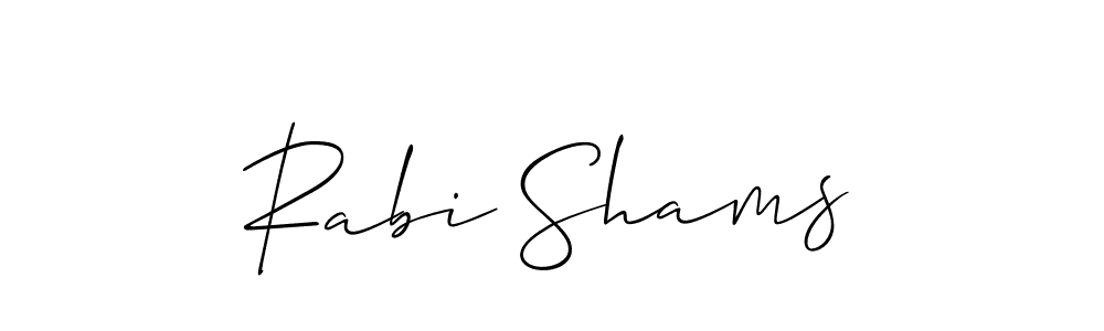 Design your own signature with our free online signature maker. With this signature software, you can create a handwritten (Allison_Script) signature for name Rabi Shams. Rabi Shams signature style 2 images and pictures png