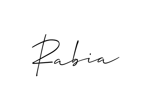 if you are searching for the best signature style for your name Rabia. so please give up your signature search. here we have designed multiple signature styles  using Allison_Script. Rabia signature style 2 images and pictures png