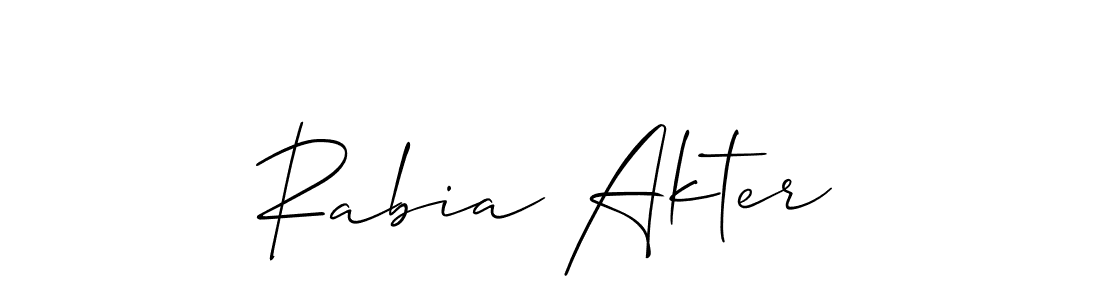 Create a beautiful signature design for name Rabia Akter. With this signature (Allison_Script) fonts, you can make a handwritten signature for free. Rabia Akter signature style 2 images and pictures png