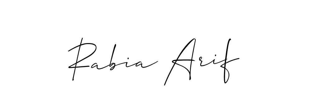 Also You can easily find your signature by using the search form. We will create Rabia Arif name handwritten signature images for you free of cost using Allison_Script sign style. Rabia Arif signature style 2 images and pictures png