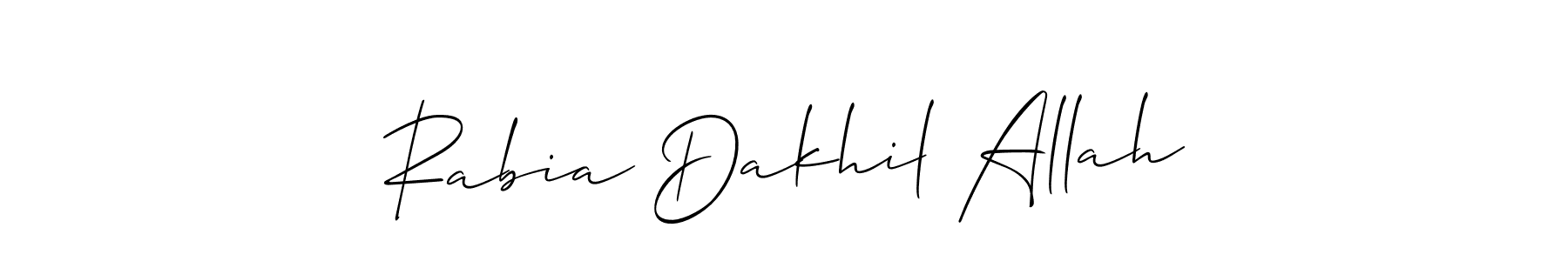 Similarly Allison_Script is the best handwritten signature design. Signature creator online .You can use it as an online autograph creator for name Rabia Dakhil Allah. Rabia Dakhil Allah signature style 2 images and pictures png