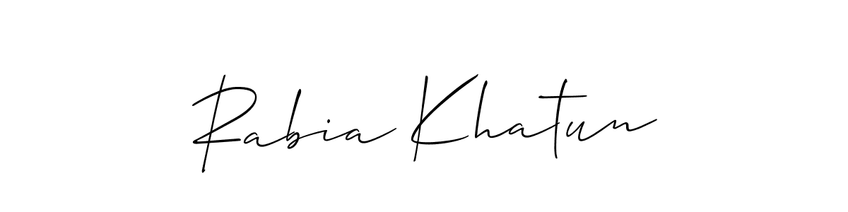 How to make Rabia Khatun name signature. Use Allison_Script style for creating short signs online. This is the latest handwritten sign. Rabia Khatun signature style 2 images and pictures png