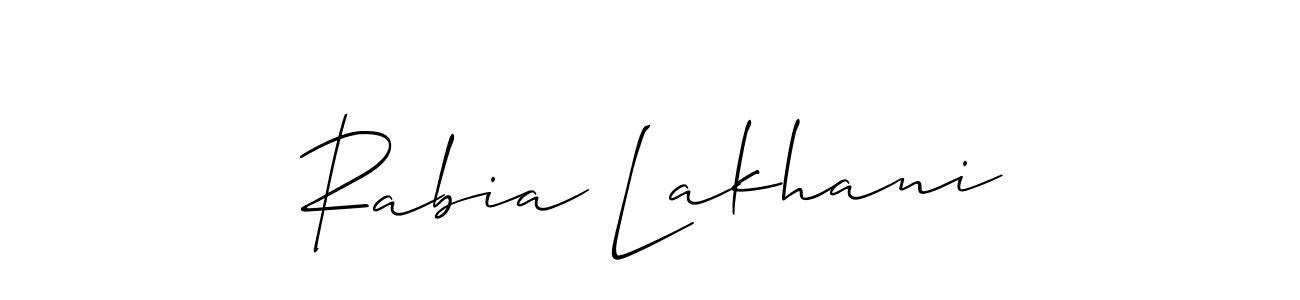 Best and Professional Signature Style for Rabia Lakhani. Allison_Script Best Signature Style Collection. Rabia Lakhani signature style 2 images and pictures png