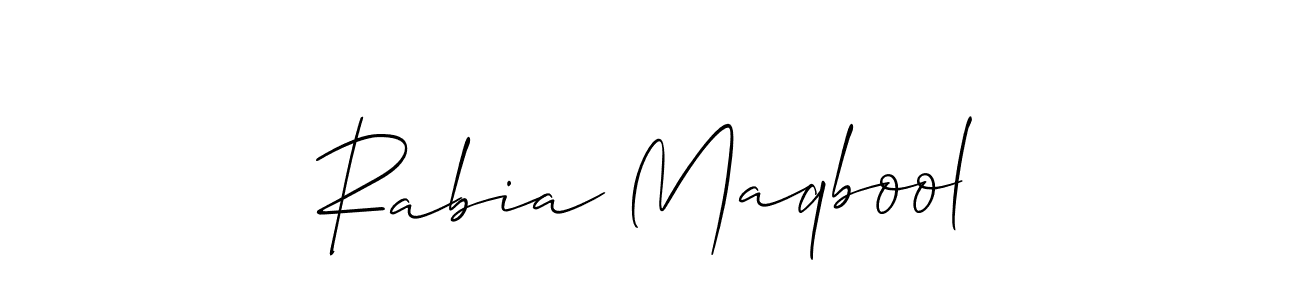 if you are searching for the best signature style for your name Rabia Maqbool. so please give up your signature search. here we have designed multiple signature styles  using Allison_Script. Rabia Maqbool signature style 2 images and pictures png