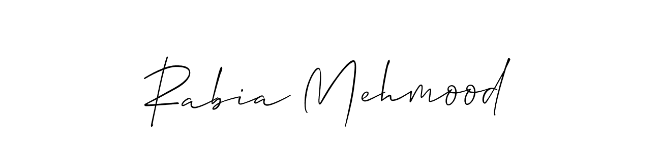 The best way (Allison_Script) to make a short signature is to pick only two or three words in your name. The name Rabia Mehmood include a total of six letters. For converting this name. Rabia Mehmood signature style 2 images and pictures png