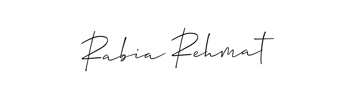 You should practise on your own different ways (Allison_Script) to write your name (Rabia Rehmat) in signature. don't let someone else do it for you. Rabia Rehmat signature style 2 images and pictures png