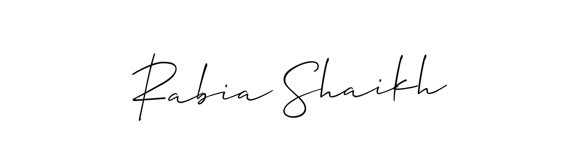 Allison_Script is a professional signature style that is perfect for those who want to add a touch of class to their signature. It is also a great choice for those who want to make their signature more unique. Get Rabia Shaikh name to fancy signature for free. Rabia Shaikh signature style 2 images and pictures png