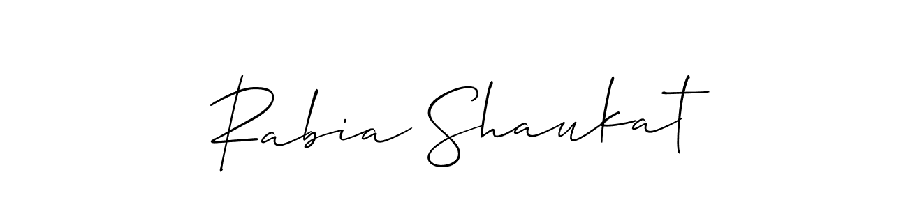 You should practise on your own different ways (Allison_Script) to write your name (Rabia Shaukat) in signature. don't let someone else do it for you. Rabia Shaukat signature style 2 images and pictures png