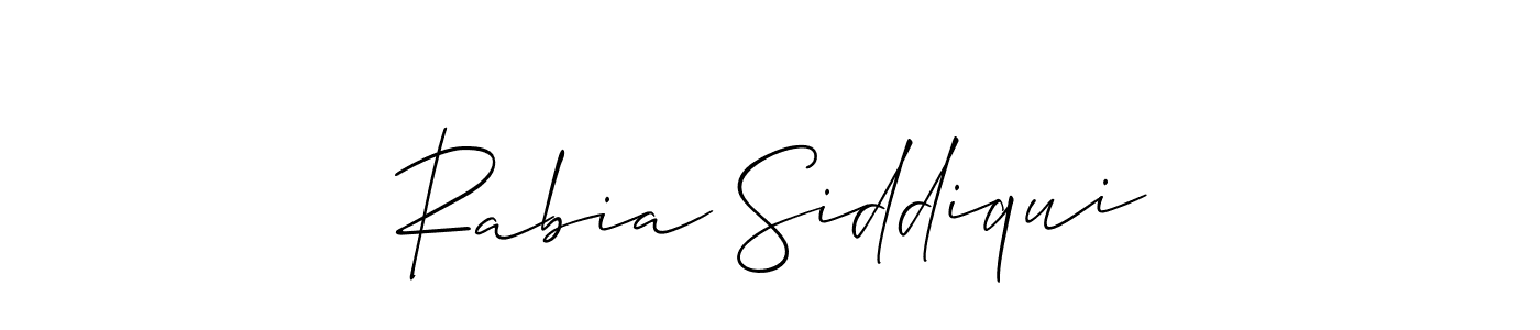 Design your own signature with our free online signature maker. With this signature software, you can create a handwritten (Allison_Script) signature for name Rabia Siddiqui. Rabia Siddiqui signature style 2 images and pictures png