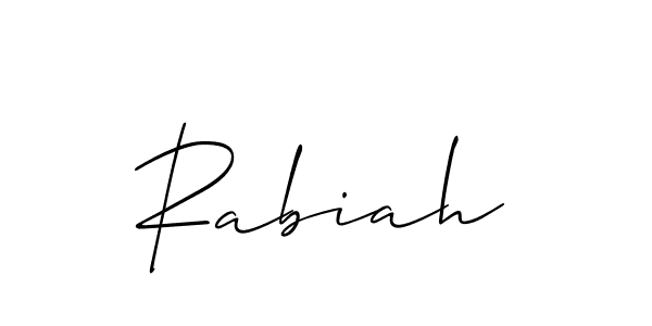 Best and Professional Signature Style for Rabiah. Allison_Script Best Signature Style Collection. Rabiah signature style 2 images and pictures png