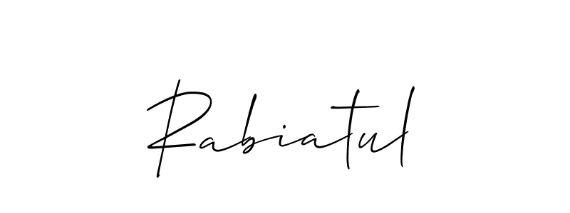 Best and Professional Signature Style for Rabiatul. Allison_Script Best Signature Style Collection. Rabiatul signature style 2 images and pictures png