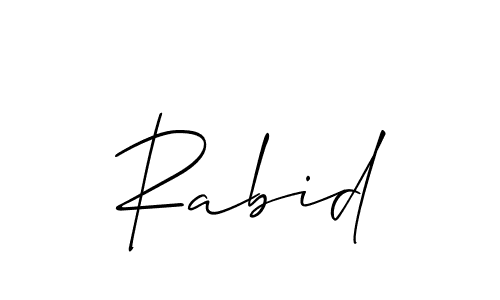 Create a beautiful signature design for name Rabid. With this signature (Allison_Script) fonts, you can make a handwritten signature for free. Rabid signature style 2 images and pictures png