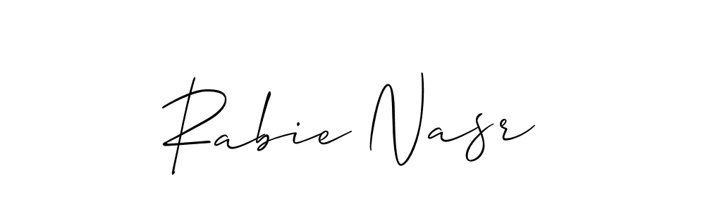 Similarly Allison_Script is the best handwritten signature design. Signature creator online .You can use it as an online autograph creator for name Rabie Nasr. Rabie Nasr signature style 2 images and pictures png