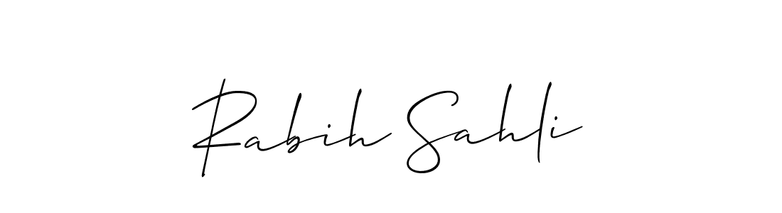 if you are searching for the best signature style for your name Rabih Sahli. so please give up your signature search. here we have designed multiple signature styles  using Allison_Script. Rabih Sahli signature style 2 images and pictures png