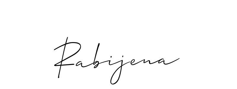 Once you've used our free online signature maker to create your best signature Allison_Script style, it's time to enjoy all of the benefits that Rabijena name signing documents. Rabijena signature style 2 images and pictures png