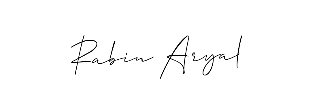 Create a beautiful signature design for name Rabin Aryal. With this signature (Allison_Script) fonts, you can make a handwritten signature for free. Rabin Aryal signature style 2 images and pictures png