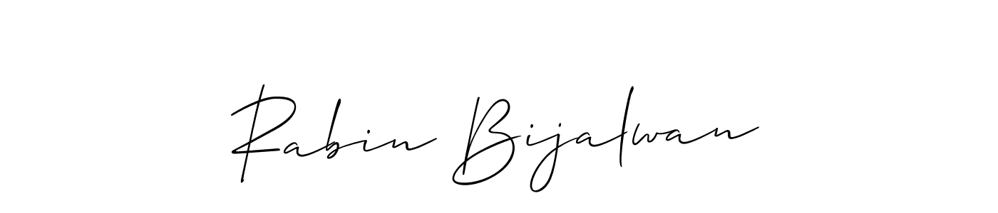 Allison_Script is a professional signature style that is perfect for those who want to add a touch of class to their signature. It is also a great choice for those who want to make their signature more unique. Get Rabin Bijalwan name to fancy signature for free. Rabin Bijalwan signature style 2 images and pictures png