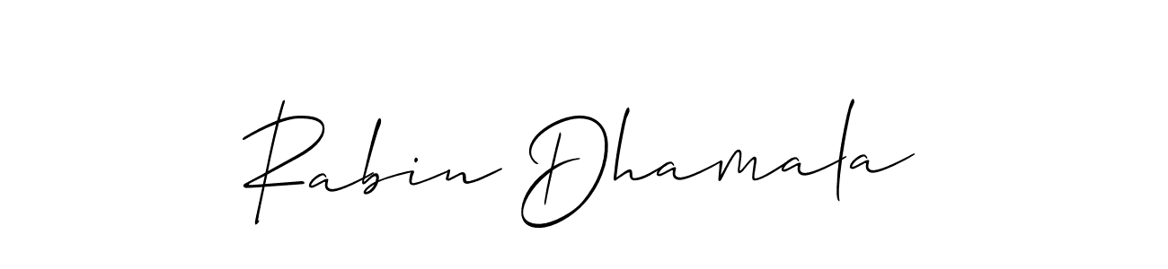 if you are searching for the best signature style for your name Rabin Dhamala. so please give up your signature search. here we have designed multiple signature styles  using Allison_Script. Rabin Dhamala signature style 2 images and pictures png