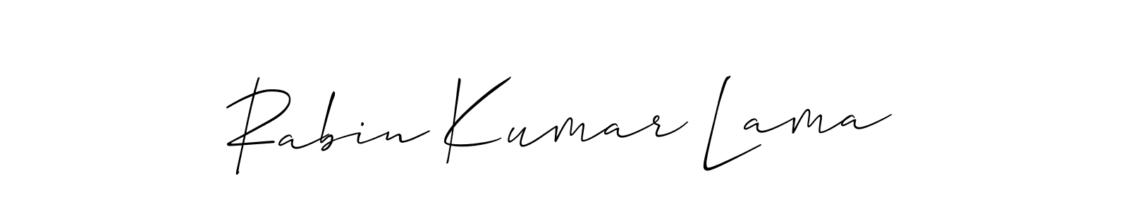 How to make Rabin Kumar Lama name signature. Use Allison_Script style for creating short signs online. This is the latest handwritten sign. Rabin Kumar Lama signature style 2 images and pictures png