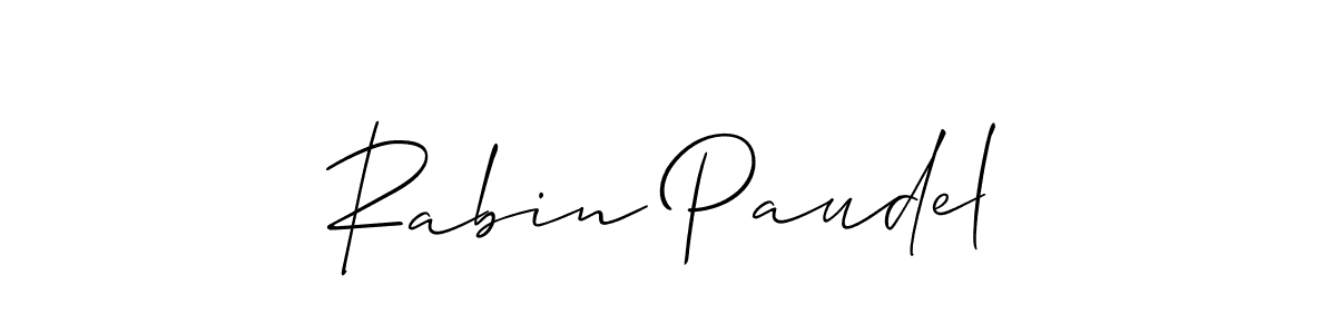 How to make Rabin Paudel signature? Allison_Script is a professional autograph style. Create handwritten signature for Rabin Paudel name. Rabin Paudel signature style 2 images and pictures png