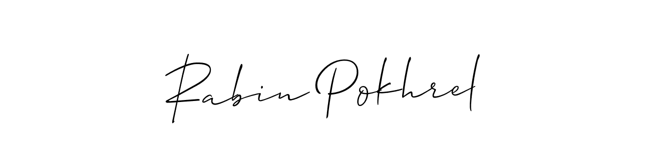 You should practise on your own different ways (Allison_Script) to write your name (Rabin Pokhrel) in signature. don't let someone else do it for you. Rabin Pokhrel signature style 2 images and pictures png