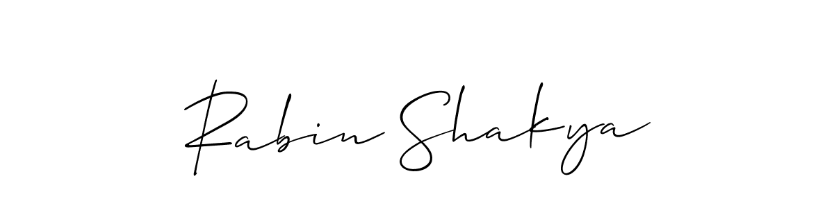 How to make Rabin Shakya signature? Allison_Script is a professional autograph style. Create handwritten signature for Rabin Shakya name. Rabin Shakya signature style 2 images and pictures png