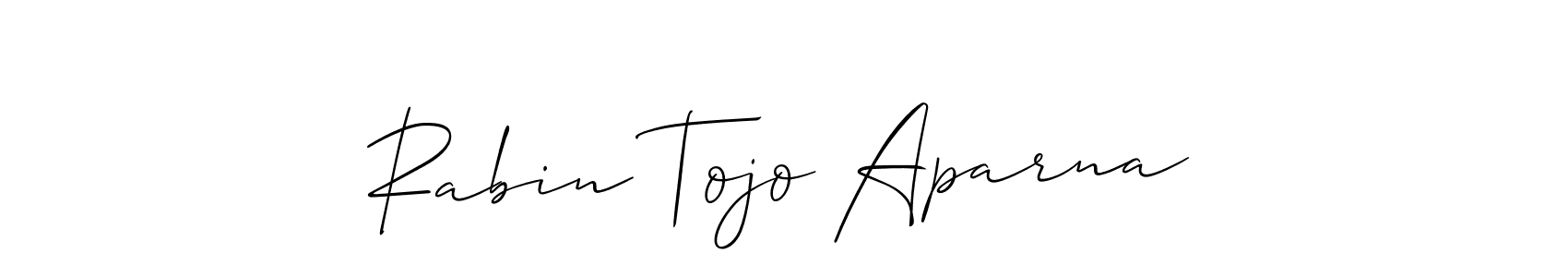 Also we have Rabin Tojo Aparna name is the best signature style. Create professional handwritten signature collection using Allison_Script autograph style. Rabin Tojo Aparna signature style 2 images and pictures png