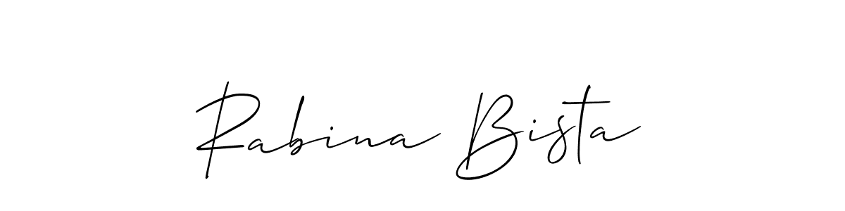 You should practise on your own different ways (Allison_Script) to write your name (Rabina Bista) in signature. don't let someone else do it for you. Rabina Bista signature style 2 images and pictures png