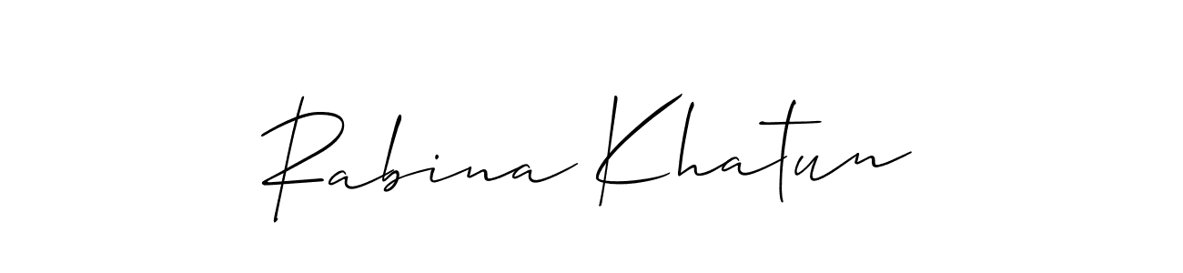 How to make Rabina Khatun signature? Allison_Script is a professional autograph style. Create handwritten signature for Rabina Khatun name. Rabina Khatun signature style 2 images and pictures png