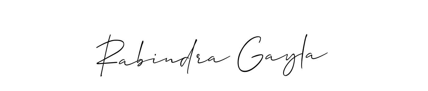 How to make Rabindra Gayla name signature. Use Allison_Script style for creating short signs online. This is the latest handwritten sign. Rabindra Gayla signature style 2 images and pictures png