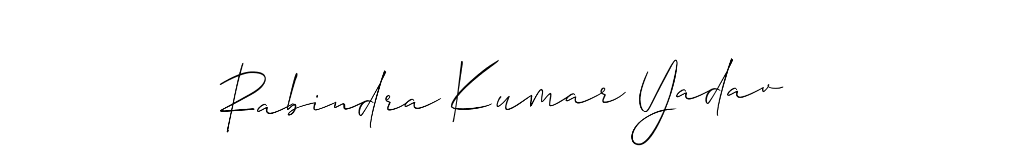 You should practise on your own different ways (Allison_Script) to write your name (Rabindra Kumar Yadav) in signature. don't let someone else do it for you. Rabindra Kumar Yadav signature style 2 images and pictures png