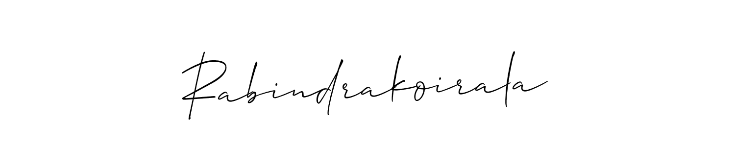 Also we have Rabindrakoirala name is the best signature style. Create professional handwritten signature collection using Allison_Script autograph style. Rabindrakoirala signature style 2 images and pictures png