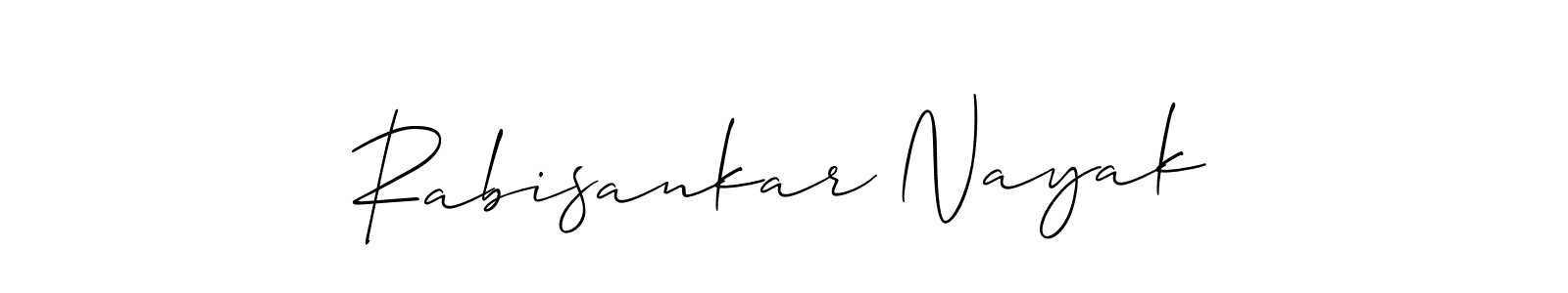 The best way (Allison_Script) to make a short signature is to pick only two or three words in your name. The name Rabisankar Nayak include a total of six letters. For converting this name. Rabisankar Nayak signature style 2 images and pictures png