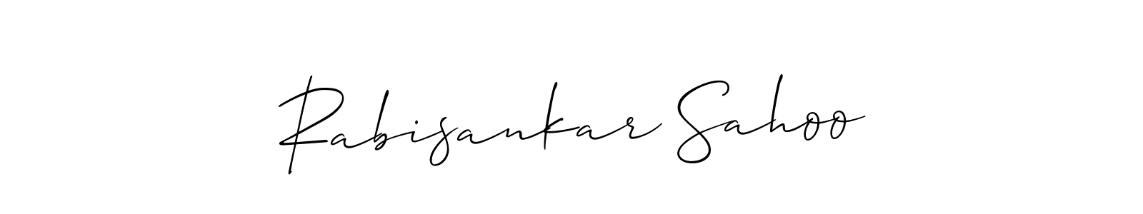 You should practise on your own different ways (Allison_Script) to write your name (Rabisankar Sahoo) in signature. don't let someone else do it for you. Rabisankar Sahoo signature style 2 images and pictures png