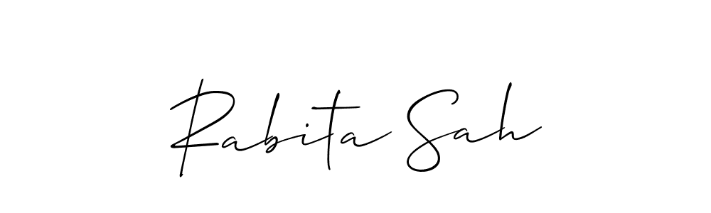 Design your own signature with our free online signature maker. With this signature software, you can create a handwritten (Allison_Script) signature for name Rabita Sah. Rabita Sah signature style 2 images and pictures png