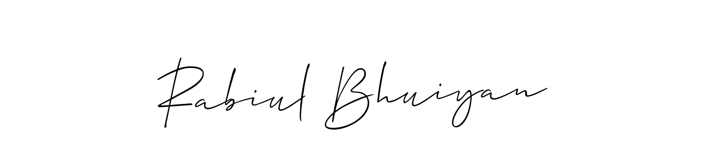 Use a signature maker to create a handwritten signature online. With this signature software, you can design (Allison_Script) your own signature for name Rabiul Bhuiyan. Rabiul Bhuiyan signature style 2 images and pictures png