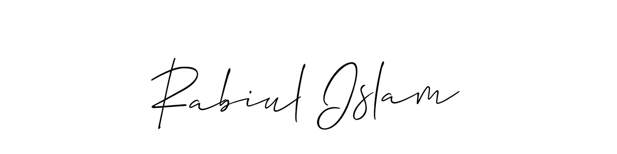 Make a beautiful signature design for name Rabiul Islam. With this signature (Allison_Script) style, you can create a handwritten signature for free. Rabiul Islam signature style 2 images and pictures png