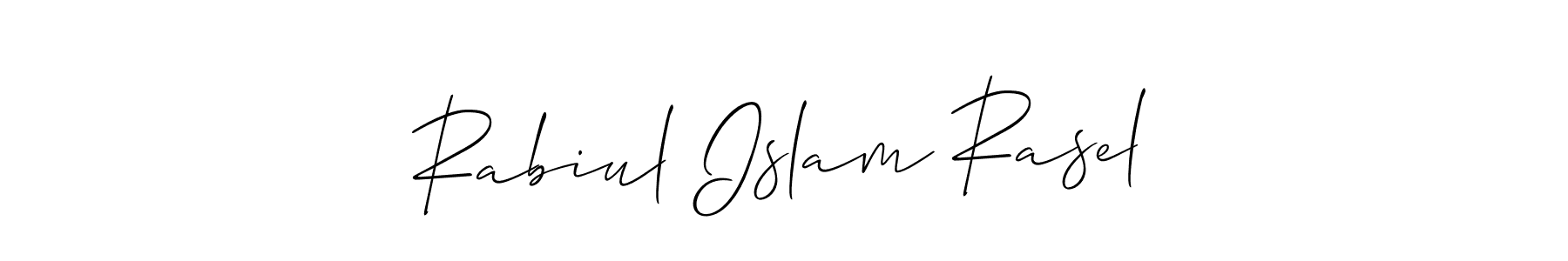 Make a beautiful signature design for name Rabiul Islam Rasel. With this signature (Allison_Script) style, you can create a handwritten signature for free. Rabiul Islam Rasel signature style 2 images and pictures png