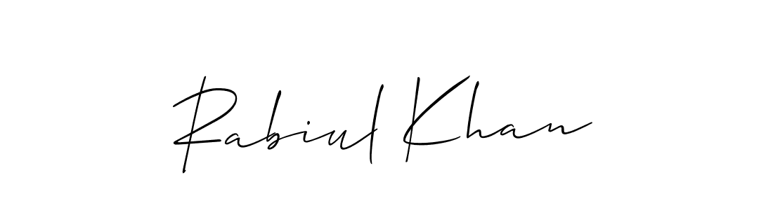 How to Draw Rabiul Khan signature style? Allison_Script is a latest design signature styles for name Rabiul Khan. Rabiul Khan signature style 2 images and pictures png