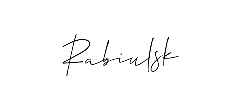 Make a beautiful signature design for name Rabiulsk. With this signature (Allison_Script) style, you can create a handwritten signature for free. Rabiulsk signature style 2 images and pictures png