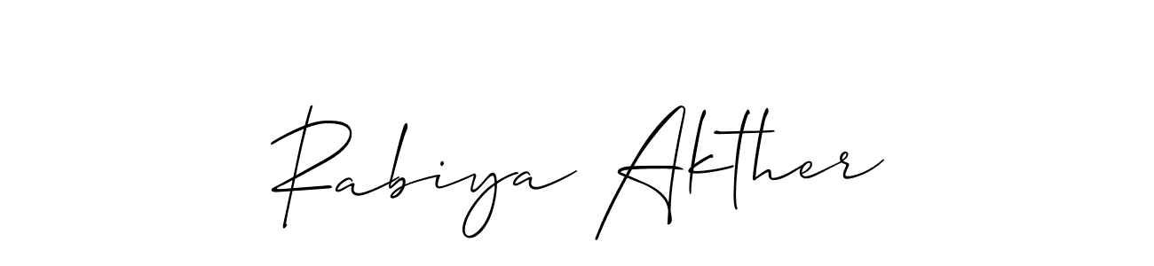 It looks lik you need a new signature style for name Rabiya Akther. Design unique handwritten (Allison_Script) signature with our free signature maker in just a few clicks. Rabiya Akther signature style 2 images and pictures png