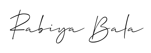A modern signature idea for name Rabiya Bala using Allison_Script font. Clean strokes and elegant curves make it stand out instantly. Rabiya Bala signature style 2 images and pictures png