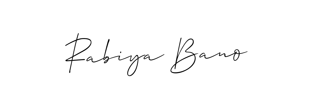 You should practise on your own different ways (Allison_Script) to write your name (Rabiya Bano) in signature. don't let someone else do it for you. Rabiya Bano signature style 2 images and pictures png