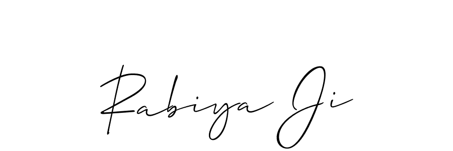 Design your own signature with our free online signature maker. With this signature software, you can create a handwritten (Allison_Script) signature for name Rabiya Ji. Rabiya Ji signature style 2 images and pictures png