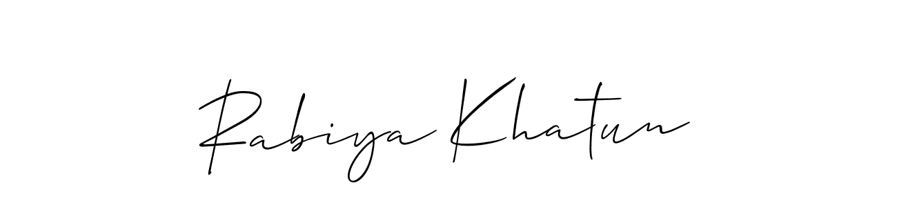 Rabiya Khatun stylish signature style. Best Handwritten Sign (Allison_Script) for my name. Handwritten Signature Collection Ideas for my name Rabiya Khatun. Rabiya Khatun signature style 2 images and pictures png