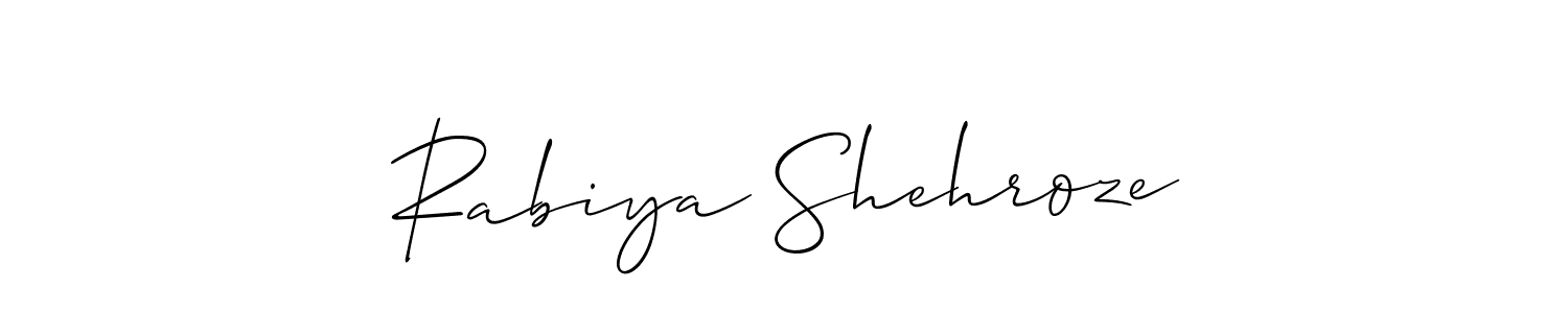 if you are searching for the best signature style for your name Rabiya Shehroze. so please give up your signature search. here we have designed multiple signature styles  using Allison_Script. Rabiya Shehroze signature style 2 images and pictures png