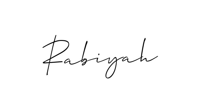 Rabiyah stylish signature style. Best Handwritten Sign (Allison_Script) for my name. Handwritten Signature Collection Ideas for my name Rabiyah. Rabiyah signature style 2 images and pictures png
